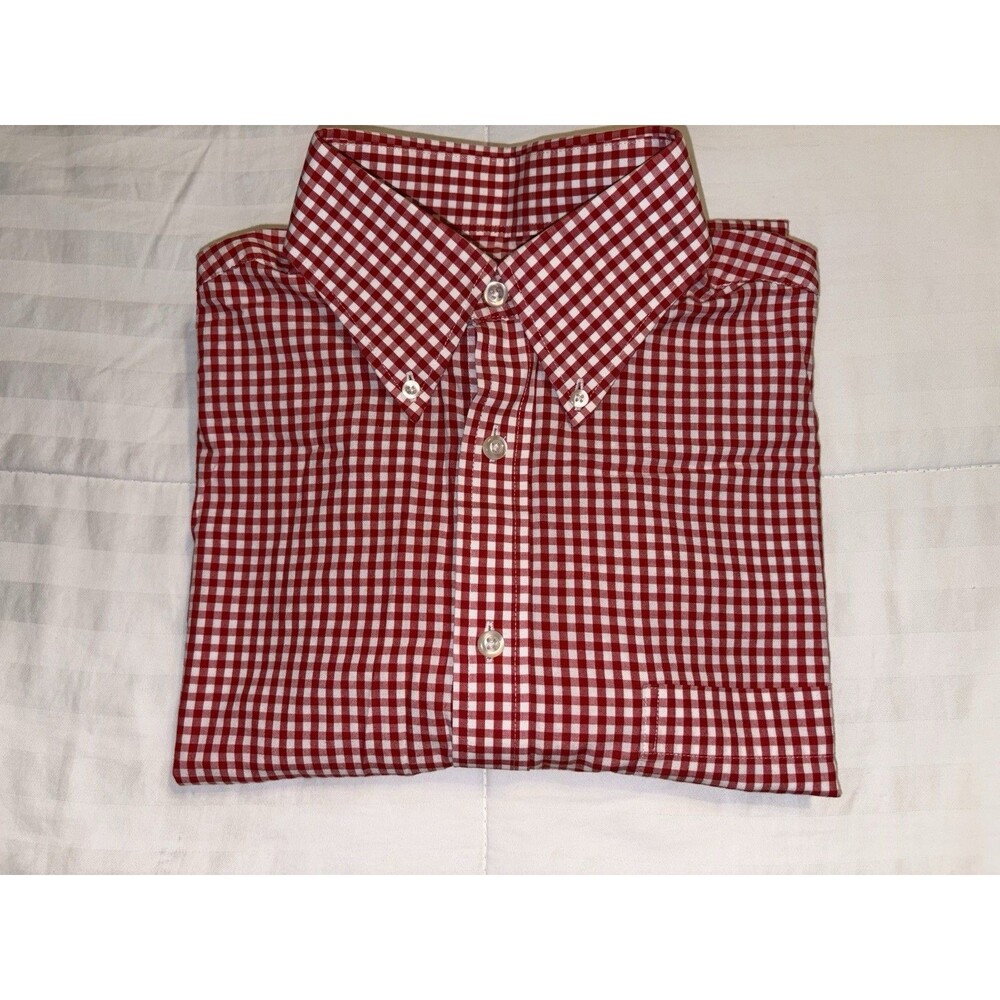 Stafford Easy Care Broadcloth  RED Check 15 32/33 Pocket